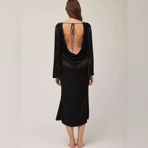 Bumpsuit Maternity Black Backless Satin Dress
